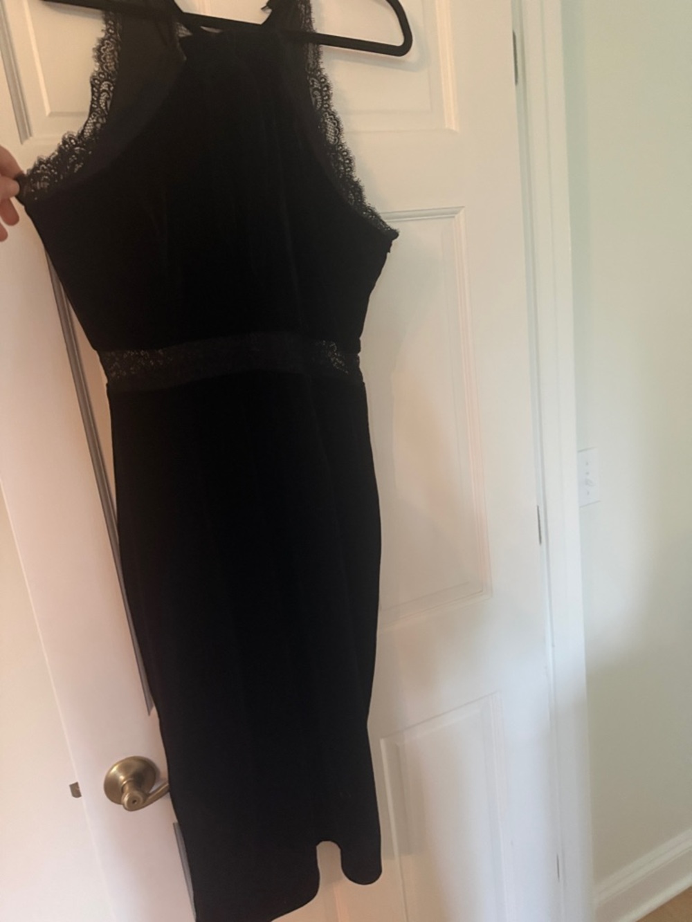 BCBGMaxAzria Black Lace-Trim Halter Midi Dress nwt